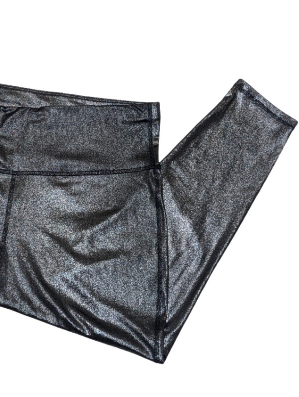 Xersion | Black Metallic Stretch Leggings | Capri | Yoga | Gym | Athleisure |